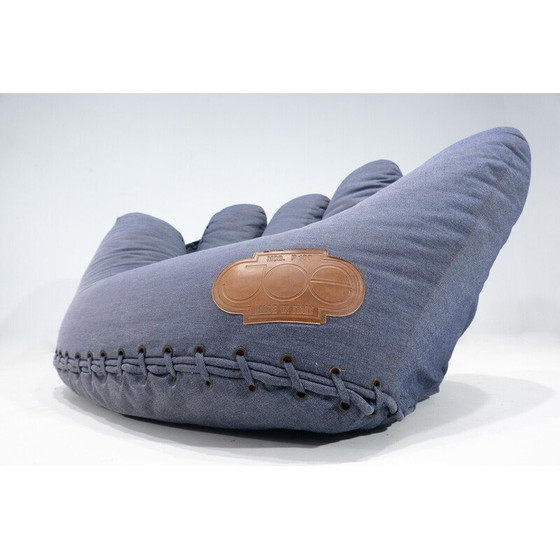 Image 1 of "Joe" Baseball Glove Chair von De Pas, D'Urbino und Lomazzi für Poltronova, Original Soft Jean Stoff, Italien, 1970er Jahre