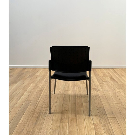 Image 1 of Eurosit vintage Besucherstuhl aus gebeiztem Metall und Stoff