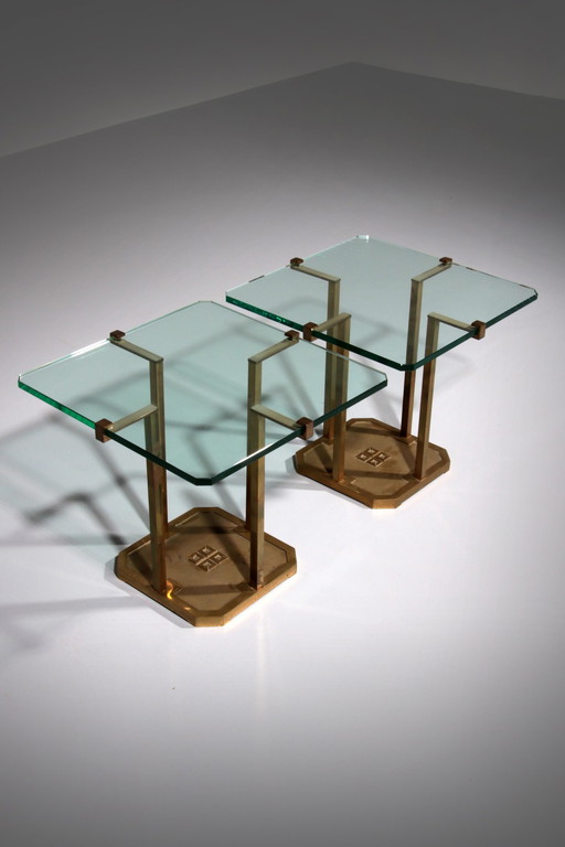 Peter Ghyczy Glas Beistelltische 1970er Jahre Niederländisches Design Modell T18