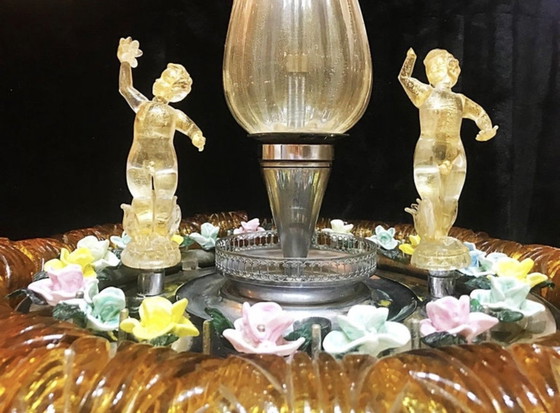 Image 1 of Brunnen Muranoglas Gold Orange mit Beleuchtung und Wasser Einzigartig , Italien 1970