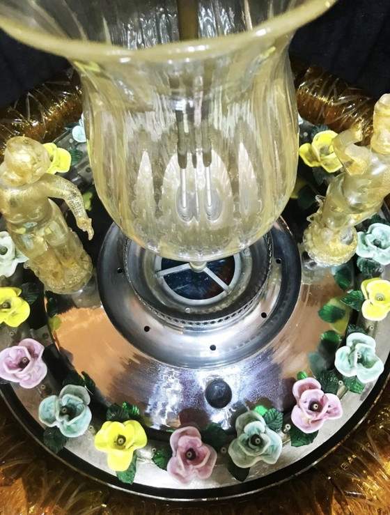 Image 1 of Brunnen Muranoglas Gold Orange mit Beleuchtung und Wasser Einzigartig , Italien 1970