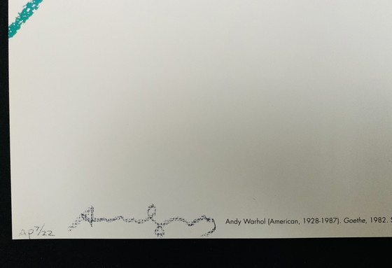 Image 1 of Andy Warhol, Goethe. Hochwertige Offset-Farblithographie. In ausgezeichnetem Zustand.