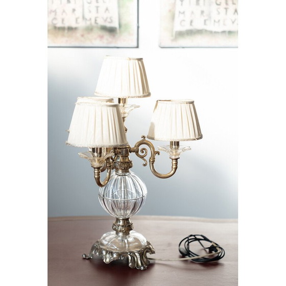 Image 1 of Delta Quattro 5-Licht Tischleuchte aus Kristall im Vintage-Stil