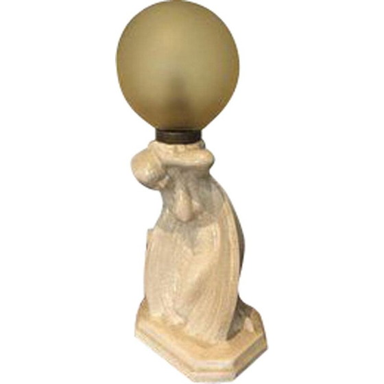 Image 1 of Vintage-Art-Deco-Keramiklampe mit Craquelé, 1930