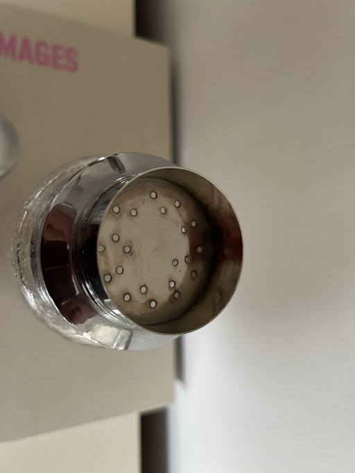 Vintage Cocktail Shaker Glas / Silber