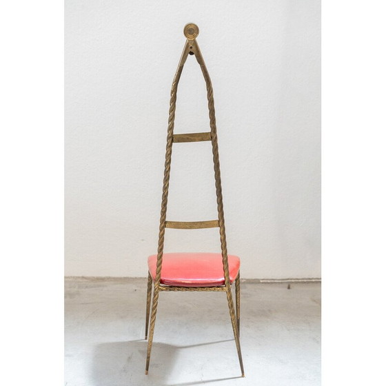 Image 1 of Paar Messingstühle mit Kleiderbügel von Paolo Buffa für Pozzi und Verga, Italien 1950