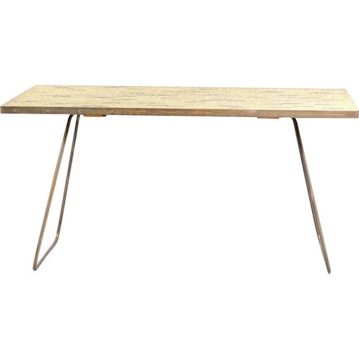 Vintage Couchtisch aus Keramik und Metall von Berthold Müller, Deutschland 1950