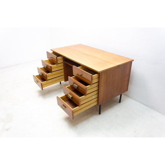 Image 1 of Vintage Schreibtisch aus Buche, Eisen und Kunststoff, Tschechoslowakei 1970er Jahre