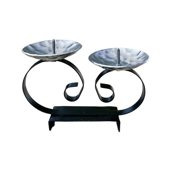 Image 1 of Vintage Aluminium-Kerzenhalter, Belgien 1960