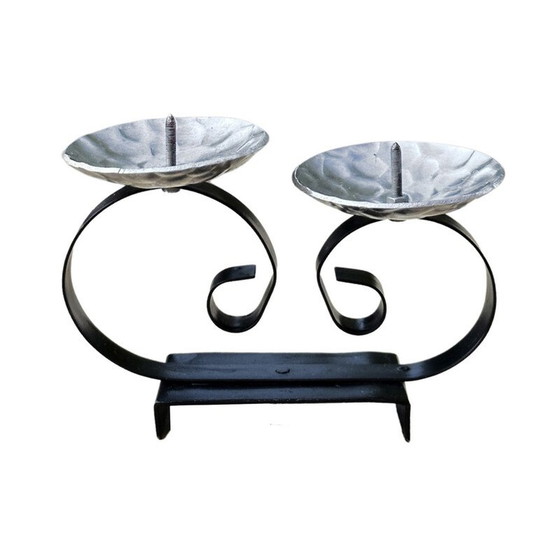 Image 1 of Vintage Aluminium-Kerzenhalter, Belgien 1960