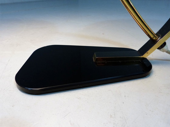 Image 1 of Schreibtischlampe aus Messing und Glas aus den 1950er Jahren