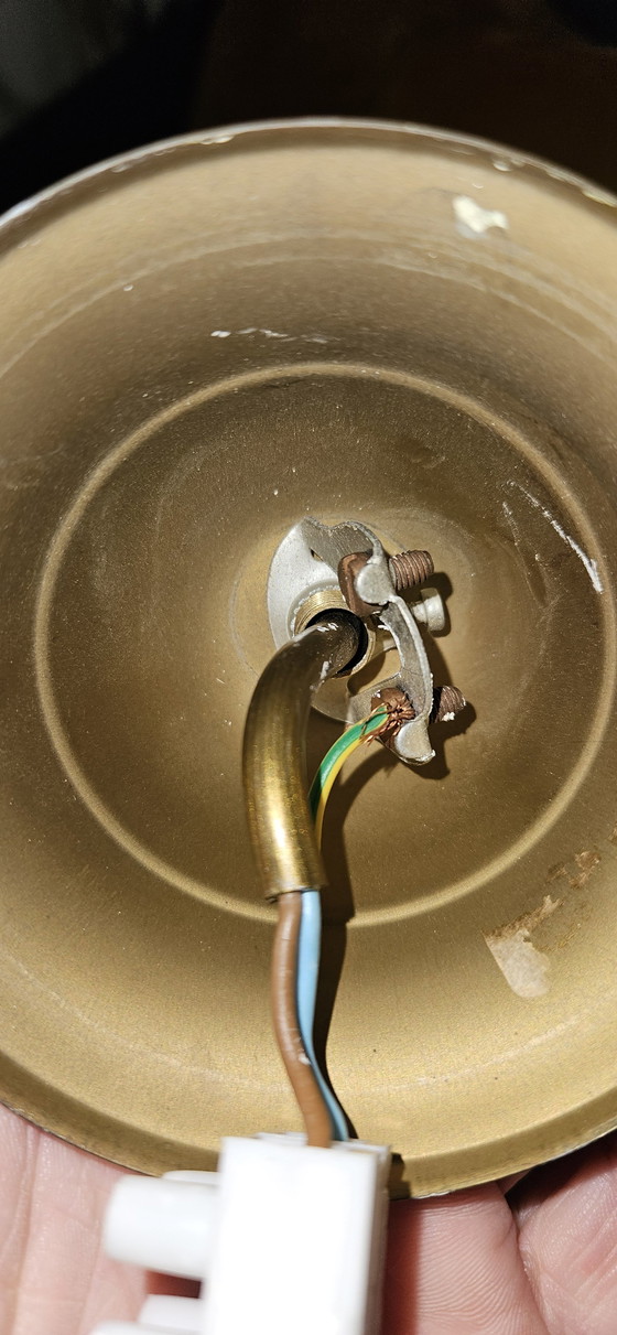 Image 1 of Eiche Pendelleuchte mit Rauchglas Diamanten 1960