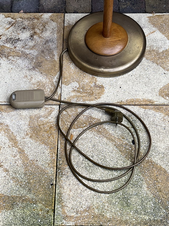 Image 1 of Vintage Danish Eiche/Bronze Stehlampe