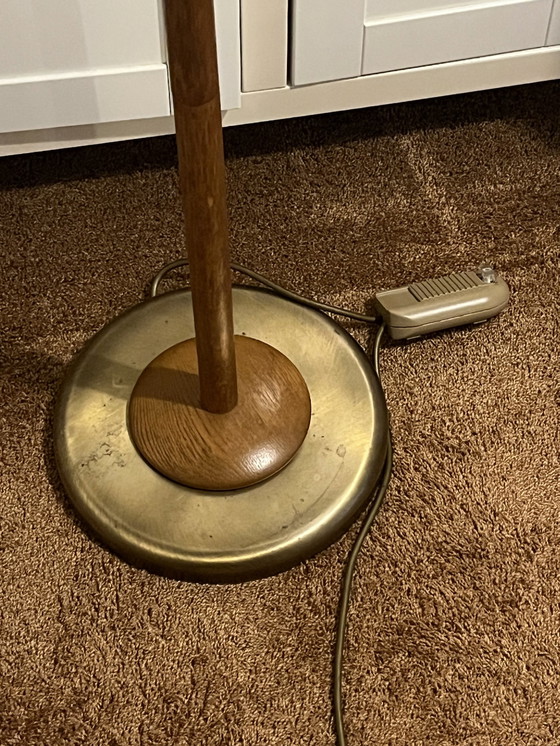 Image 1 of Vintage Danish Eiche/Bronze Stehlampe