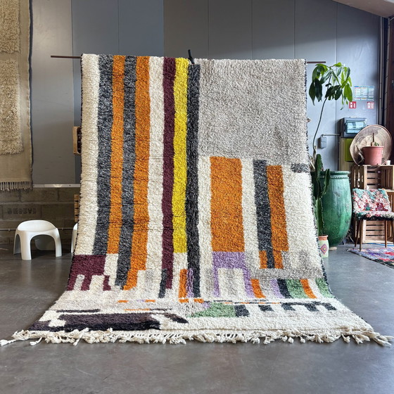 Image 1 of Marokkanisch Modern Abstrakt Orange Wollteppich