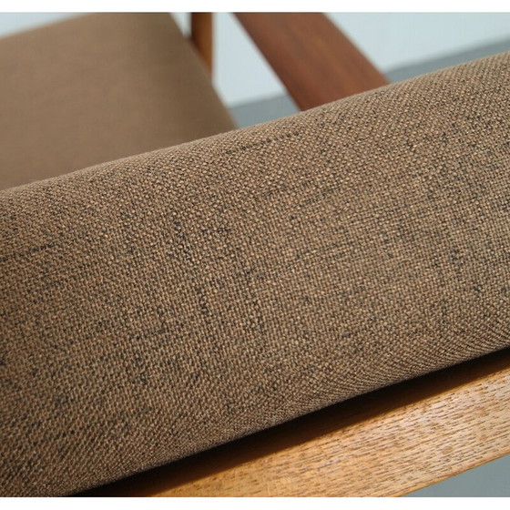 Image 1 of Vintage-Sessel aus Teakholz und Kissen in Braun - 1960er Jahre