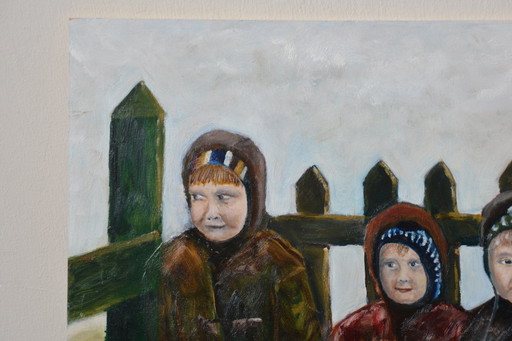 Ölgemälde, gemalt auf einer Holztafel