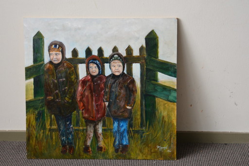 Ölgemälde, gemalt auf einer Holztafel