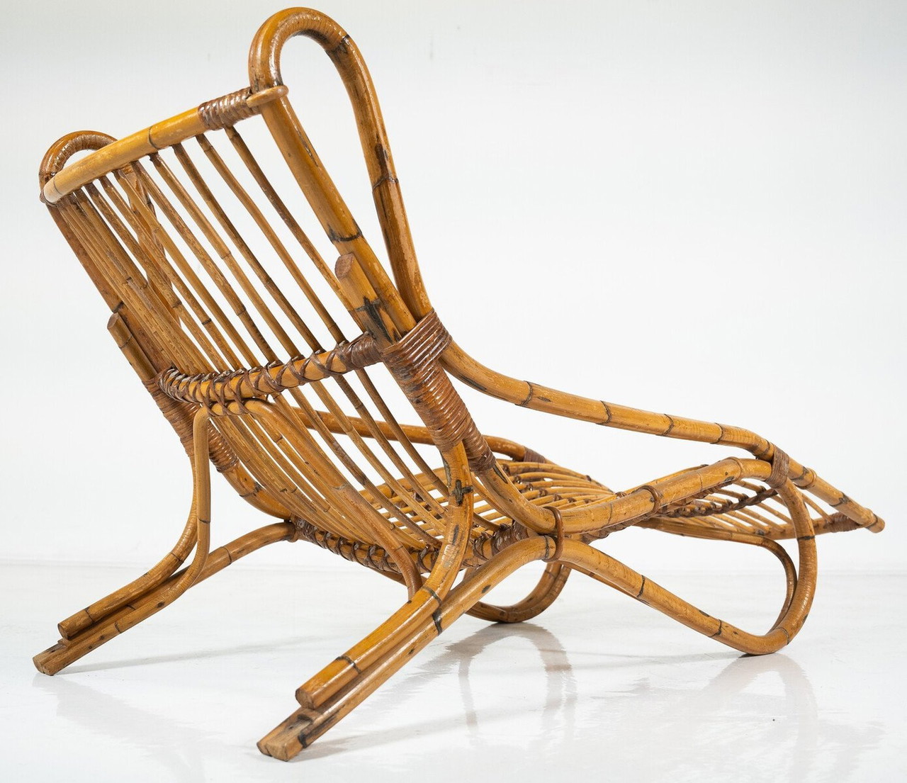 Mid Century Modern Bamboo Lounge Chair Italien 1970er Jahre