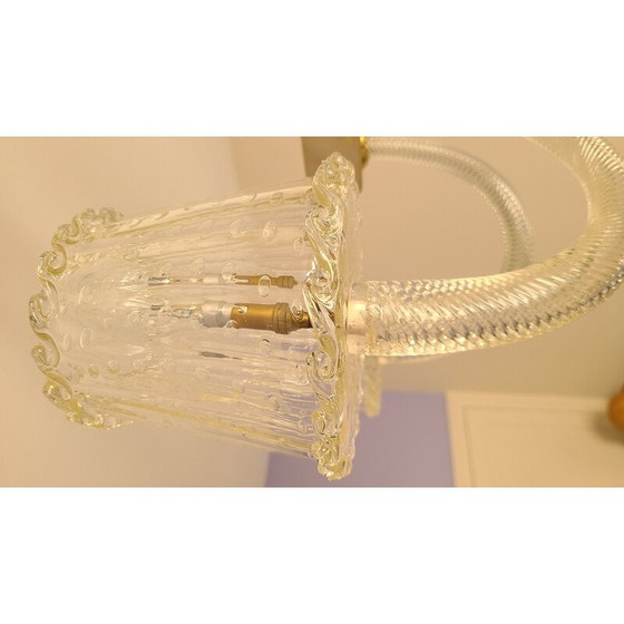 Image 1 of Vintage-Kronleuchter aus Glas und Messing von Barovier, 1950