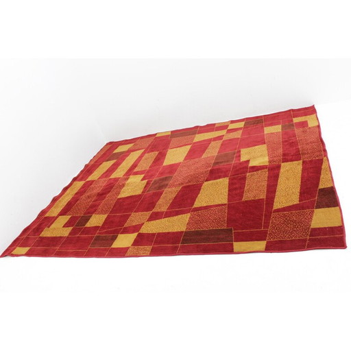 Geometrischer Teppich Vintage, Tschechoslowakei 1950