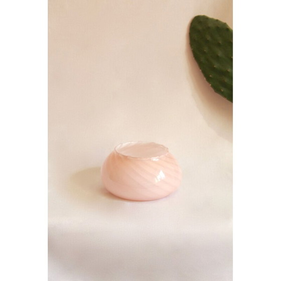 Image 1 of Vintage Caramella Pink Swirl Muranoglas Aschenbecher Vase, Italien 1970er