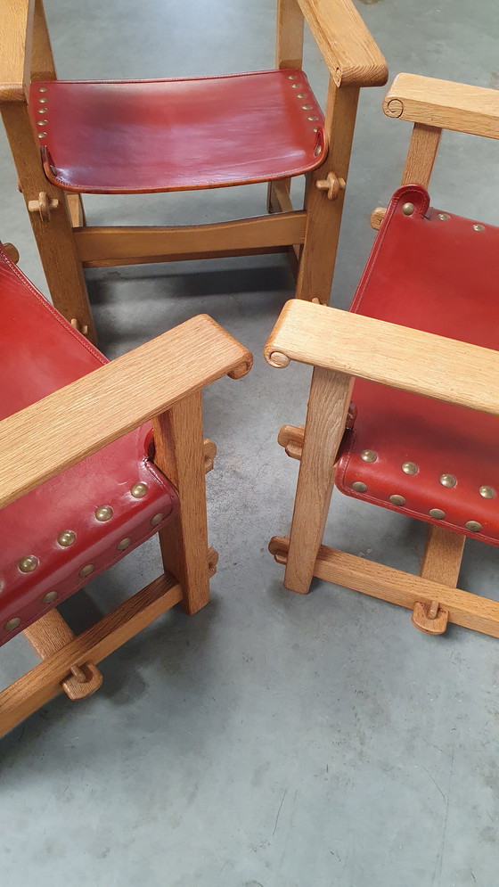 Image 1 of brutalistischer stuhl aus massivem eichenholz kunsthandwerk