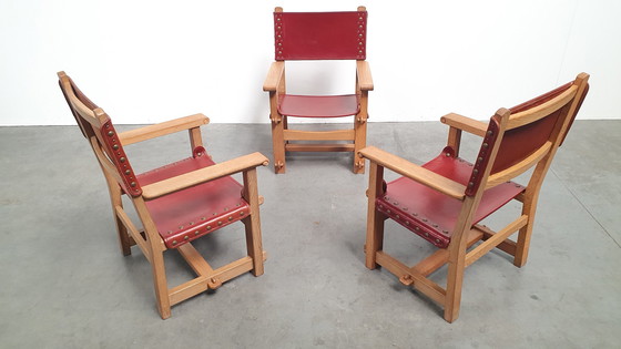 Image 1 of brutalistischer stuhl aus massivem eichenholz kunsthandwerk