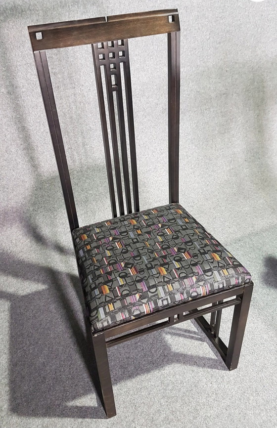 Image 1 of Seltene Essgarnitur, Galaxy Tisch und Stühle, mit exklusiver Polsterung, entworfen von Umberto Asnago - Giorgetti. 1980S