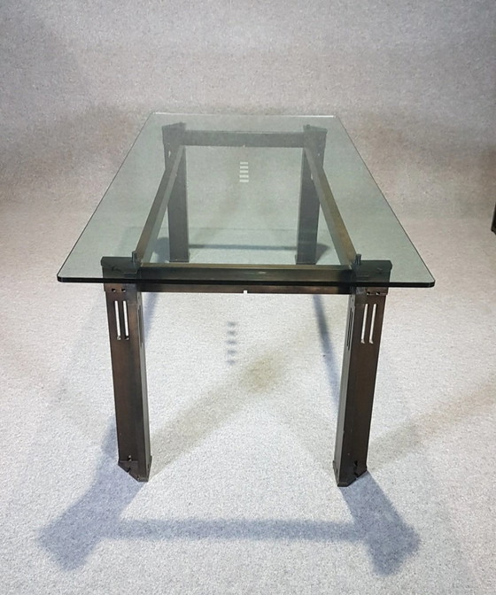 Image 1 of Seltene Essgarnitur, Galaxy Tisch und Stühle, mit exklusiver Polsterung, entworfen von Umberto Asnago - Giorgetti. 1980S