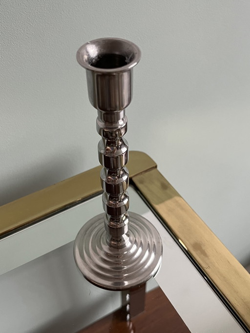 Vintage-Chrom-Kerzenständer