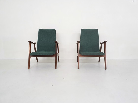 Image 1 of Set aus zwei Louis van Teeffelen für Webe Lounge Chairs, Niederlande 1960er Jahre
