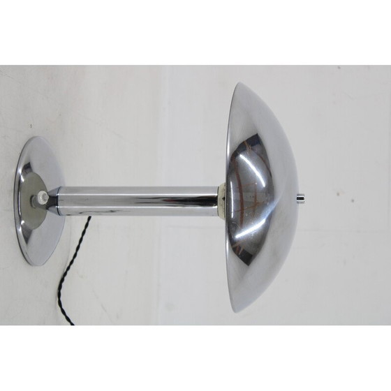 Image 1 of Vintage Art Deco Tischlampe aus Chromstahl, Tschechoslowakei 1930
