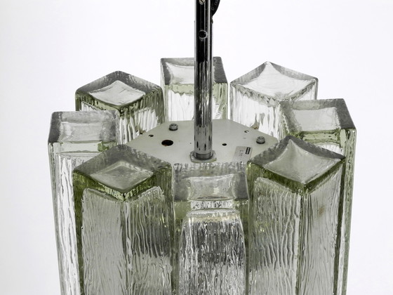 Image 1 of XXL Glas-Hängeleuchte von Doria | Mid Century Modern | brutalistisches Design