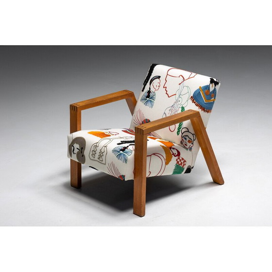 Image 1 of Modernistischer Sessel mit Stoffbezug von Pierre Frey, 1960