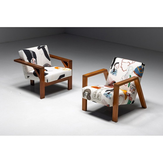 Image 1 of Modernistischer Sessel mit Stoffbezug von Pierre Frey, 1960