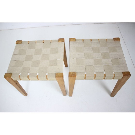 Image 1 of Paar Mid-Century Hocker Tschechoslowakei 1950er Jahre