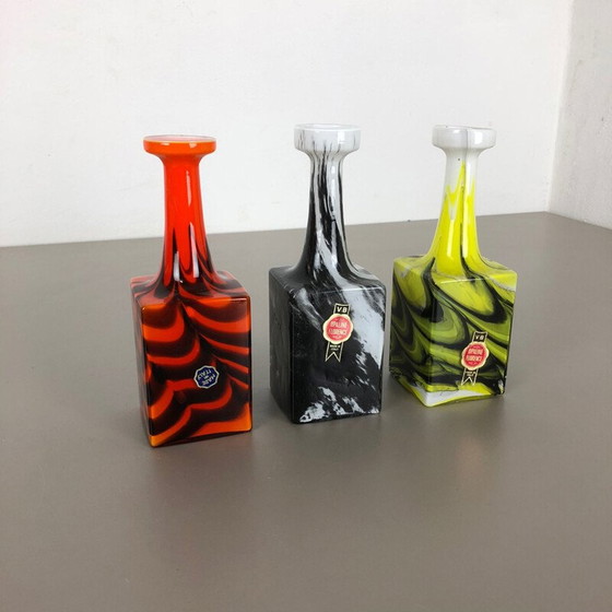 Image 1 of Satz von 3 Vintage Pop Art Opaline Florenz Vase Italien 1970er