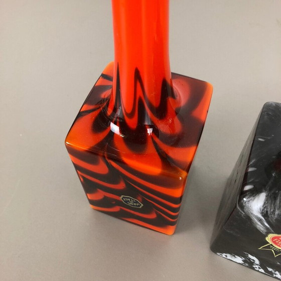 Image 1 of Satz von 3 Vintage Pop Art Opaline Florenz Vase Italien 1970er