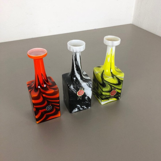 Image 1 of Satz von 3 Vintage Pop Art Opaline Florenz Vase Italien 1970er