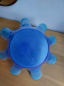Murano Glas Schale Bowl Blau Flower Welle