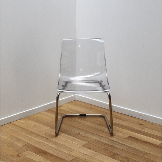Image 1 of Vintage Tobias Esszimmerstuhl aus verchromtem Metall und Kunststoff für Ikea