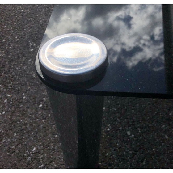 Image 1 of Vintage Couchtisch aus Rauchglas und Chrom von Marcuso Zanuso für Zanotta, 1965