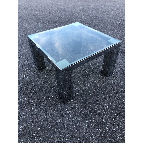 Image 1 of Quadratischer Vintage-Couchtisch, Chrom und Rauchglas, 1970
