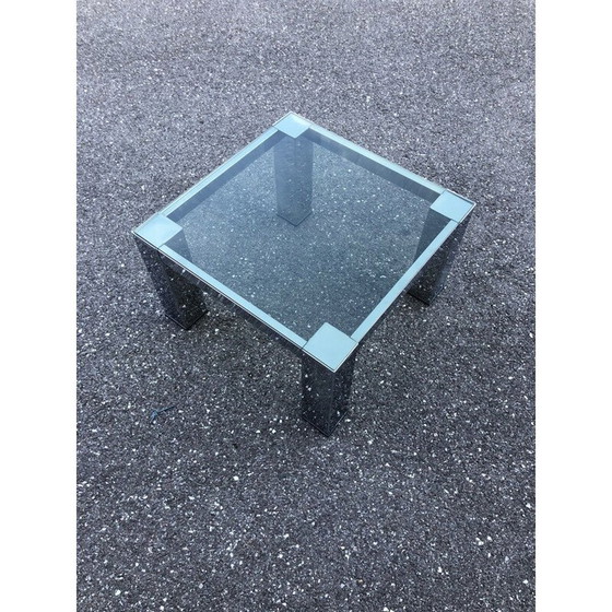 Image 1 of Quadratischer Vintage-Couchtisch, Chrom und Rauchglas, 1970