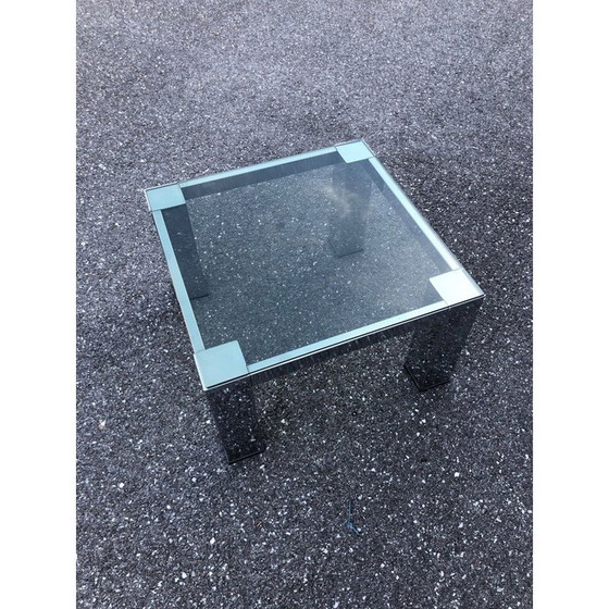 Image 1 of Quadratischer Vintage-Couchtisch, Chrom und Rauchglas, 1970