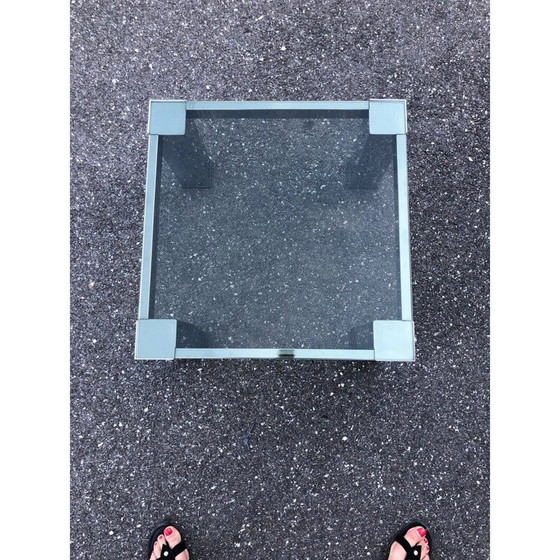 Image 1 of Quadratischer Vintage-Couchtisch, Chrom und Rauchglas, 1970