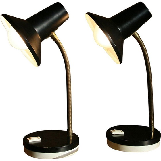 Image 1 of Paar Vintage-Lampen aus gepresstem Metall, Deutschland 1970