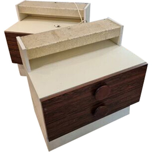 Paar Vintage-Nachttische aus Holz, 1970