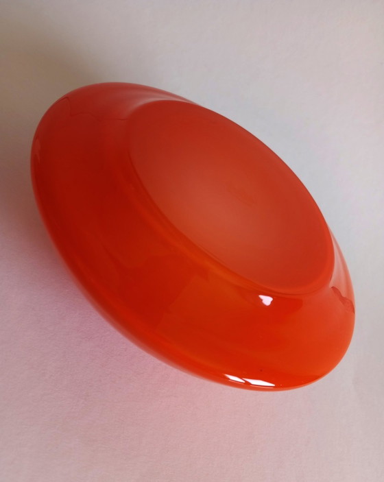 Image 1 of Walther Gropius Bauhaus 'Tac02' Orange/Weiß Glasvase Rosenthal Studio 1969